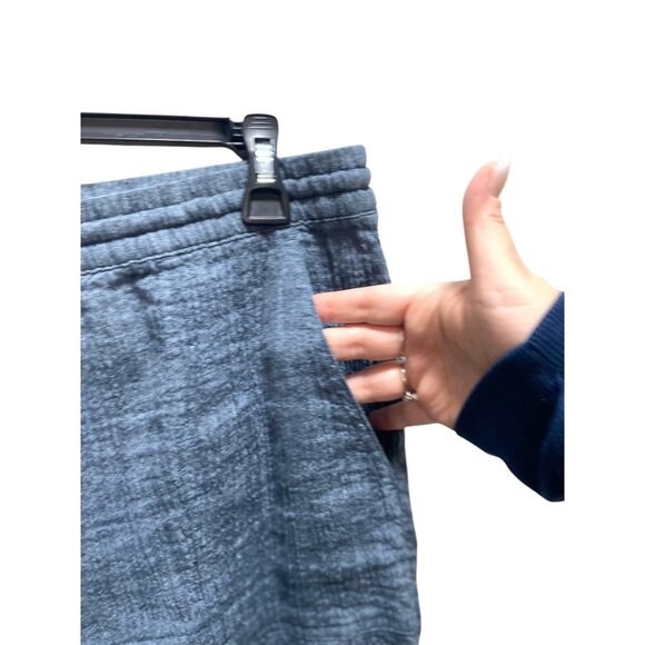 J.Jill Pure Jill Linen Blend Cropped Drawstring Pants Blue Size XL Coastal Boho - Picture 9 of 13